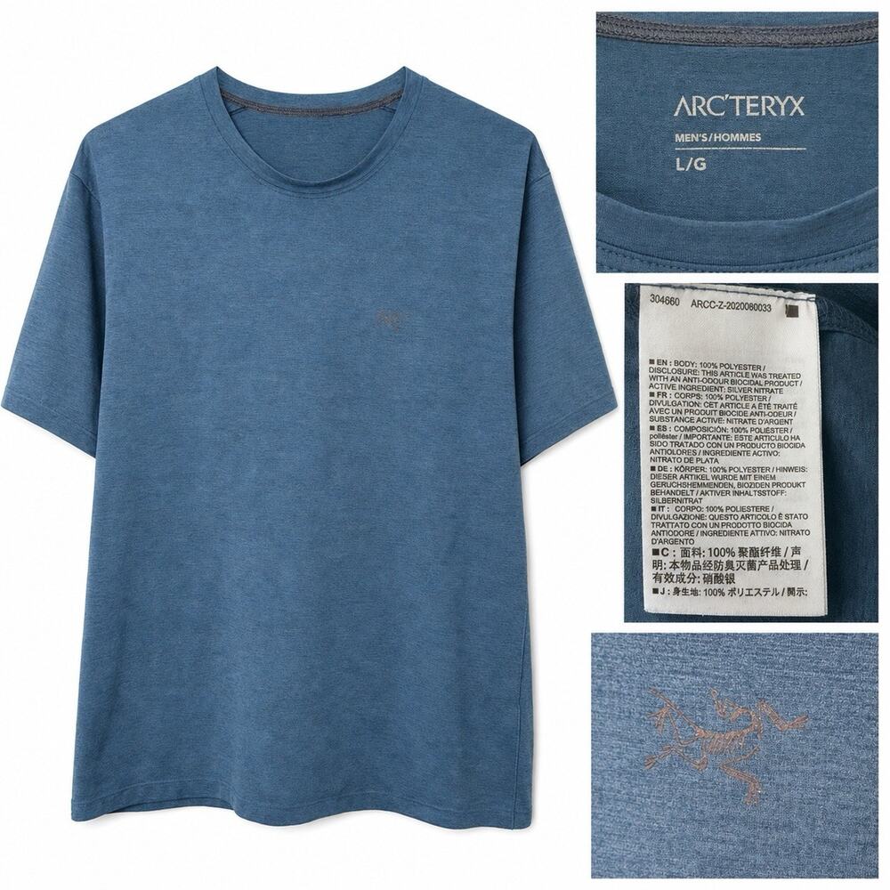 Arc’teryx Men’s Large Blue Heather Short Sleeve Performance T-Shirt Arcteryx